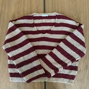 Jcrew V-Neck Striped Sweater- Size XL